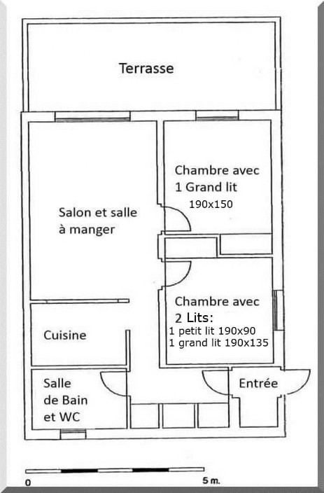 Plan appartement Soleil bleu à 180°